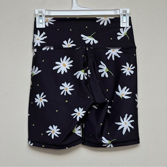 Hurley 2 Piece Black Big Daisy Floral Double Cross Sports Bra Short Set Size XS - Picture 4 of 16